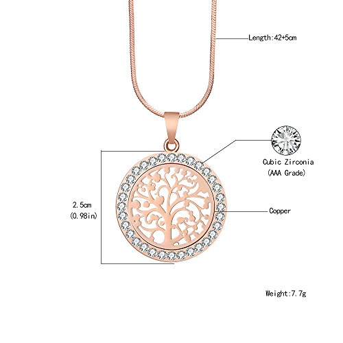 De las mujeres collar de gargantilla, Celta árbol de la vida colgante collar para niñas cadena collar con CZ Crystal