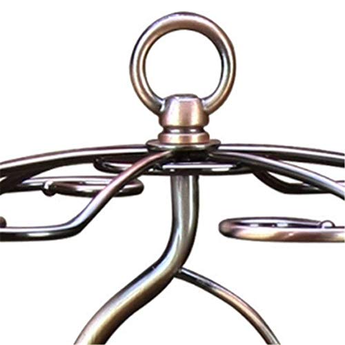 Debajo del gabinete Soporte para copas de vidrio Artístico Elegante 6 Ganchos Cromo Tono Metal Soporte para copas de vino Soporte para copas de vino Soporte para copas de vino independiente Organiza