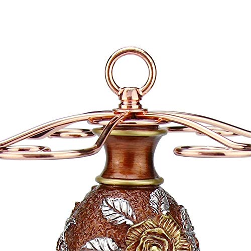 Debajo del gabinete Soporte para copas de vidrio Clásico elegante Pintado a mano Flor de rosa Estante para copas de vino Encimera Soporte para exhibición de copas de vino Soporte independiente para