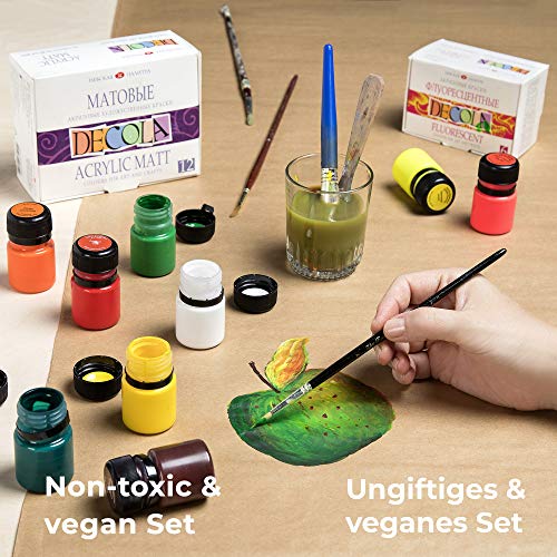 Decola Pinturas Acrilicas Neon | Botes Colores Acrílicos Para Pintar 6 X 20 ml | Pinta Y Decora Sobre Todas Superficies | Hechos En Rusia Por Neva Palette