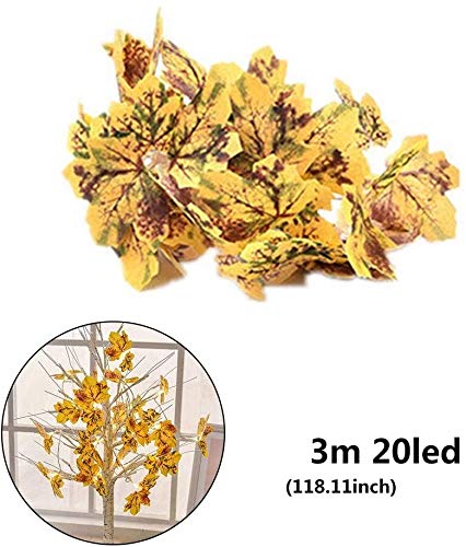 Decoración del partido Cadena de luz LED de simulación Hoja de Acción de Gracias Decoración Lámparas noche de Halloween Adornos eléctricos for Suministros Césped Garden Party decoración DOISLL