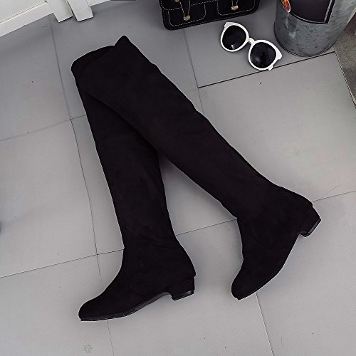 DEELIN Mujeres Botas Invierno LiquidacióN SeñOras Moda Invierno OtoñO Botas Planas Zapatos Alta Pierna Ante Corto Largo Botas
