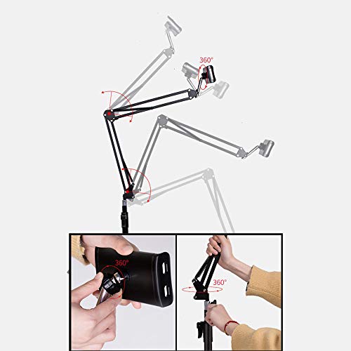 dehong Blanco Aleación De Aluminio Tripode iPad Mini 4,Altura Regulable 70-150cm/27.6-59in Soporte iPad Pro 2018 para iPad Mini, iPad Air Y Todos Los Dispositivos De Tableta De 7-10.5 Pulgadas