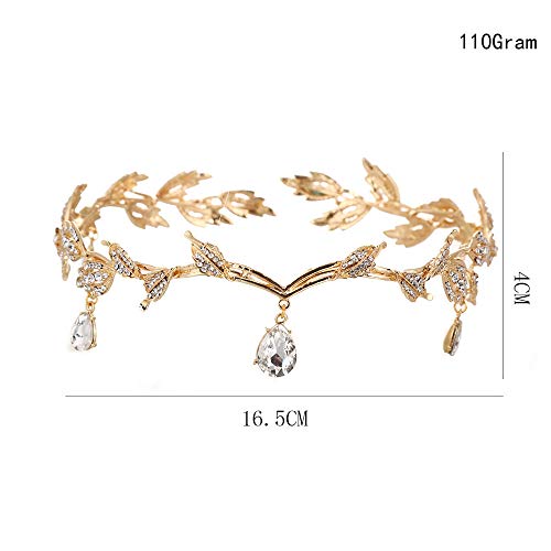 DENGLEI Corona Novia Banquete Frente, Cejas, Taladro De Gota De Agua, Aleación Rhinestone, Coreano Ceja Plateada