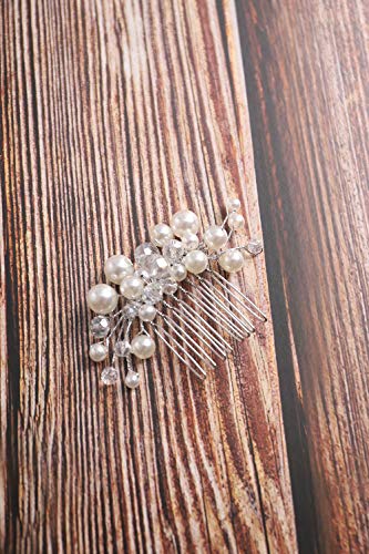 Deniferymakeup - Peine de pelo para novia, color dorado, oro rosa, plata, nupcial, perla, peine para el pelo, accesorio para el pelo, peine para el pelo, peine de cristal, accesorios para el pelo