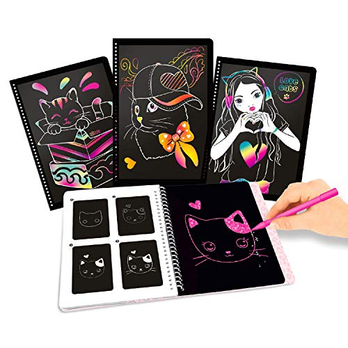 Depesche- Libro para Colorear Magic Scratch, TOPModel Kitty, Aprox. 18,5 x 22 x 2 cm, Color carbón (10795)