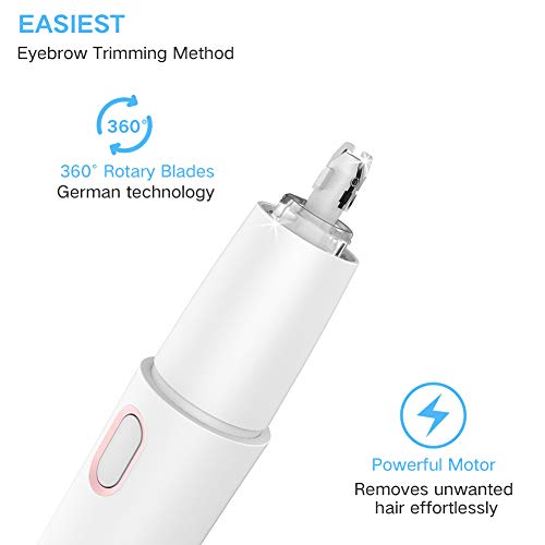 Depilador Cejas De Mujer,Xpreen Depiladora Facial Mujer,Depiladora Facial Mujer , Depiladora Mujer 2 en 1 Rasuradora Mujer para Cejas y Removedor Vellos Sin Dolor Cejas Labios Nariz Cuerpo luz led