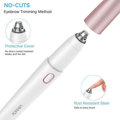 Depilador Cejas De Mujer,Xpreen Depiladora Facial Mujer,Depiladora Facial Mujer , Depiladora Mujer 2 en 1 Rasuradora Mujer para Cejas y Removedor Vellos Sin Dolor Cejas Labios Nariz Cuerpo luz led