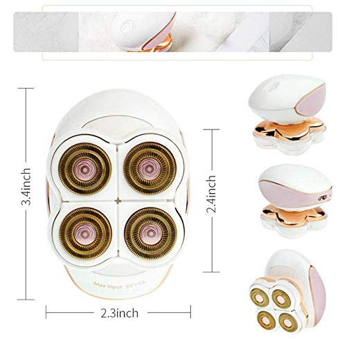 Depiladora Mujer Afeitadora Eléctrica - Flawless Your Legs Removedor de Pelo para Mujeres [Húmedo y Seco/sin Dolor] con USB Recargable Recortadora Corporal de las Señoras Piernas, Brazos, Axila, Cara