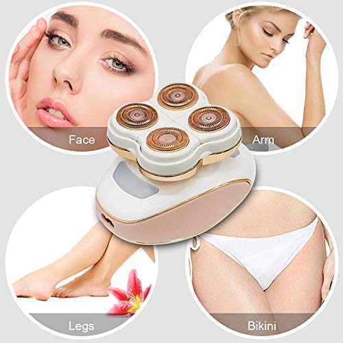 Depiladora Mujer Afeitadora Eléctrica - Flawless Your Legs Removedor de Pelo para Mujeres [Húmedo y Seco/sin Dolor] con USB Recargable Recortadora Corporal de las Señoras Piernas, Brazos, Axila, Cara