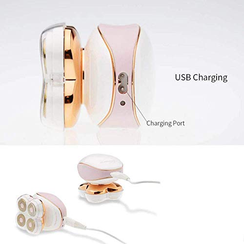 Depiladora Mujer Afeitadora Eléctrica - Flawless Your Legs Removedor de Pelo para Mujeres [Húmedo y Seco/sin Dolor] con USB Recargable Recortadora Corporal de las Señoras Piernas, Brazos, Axila, Cara