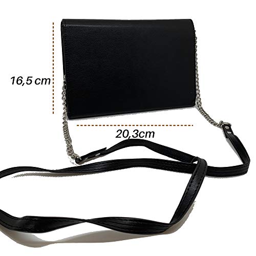 Desconocido Borsa Donna Tracolla Spalla Mano Tote Bag Borsa Chloe Nera flamencos Negros y fucsias