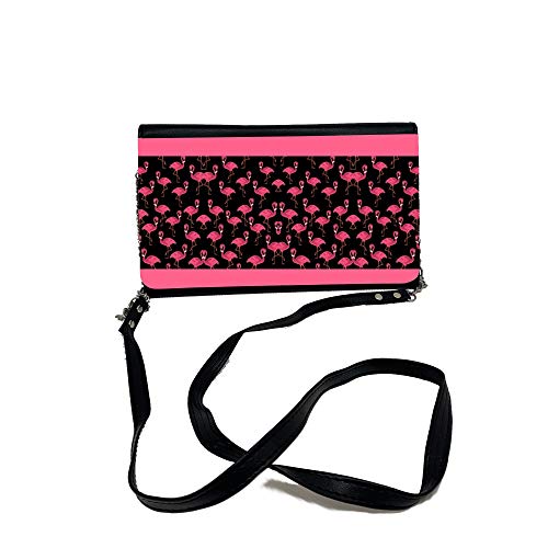 Desconocido Borsa Donna Tracolla Spalla Mano Tote Bag Borsa Chloe Nera flamencos Negros y fucsias