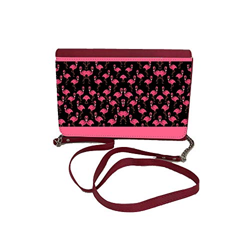 Desconocido Borsa Donna Tracolla Spalla Mano Tote Bag Borsa Chloe Rosa flamencos Negros y fucsias