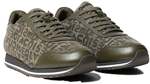 Desigual 19WSKP094085 Logomania-Sneakers Pegaso SKU - Zapatillas de Skate, Color Verde, Talla 38 EU