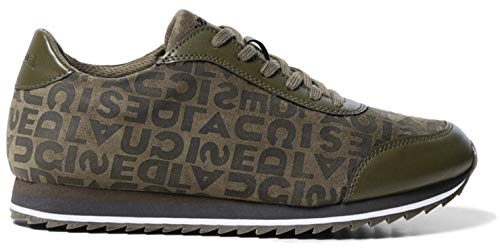 Desigual 19WSKP094085 Logomania-Sneakers Pegaso SKU - Zapatillas de Skate, Color Verde, Talla 38 EU