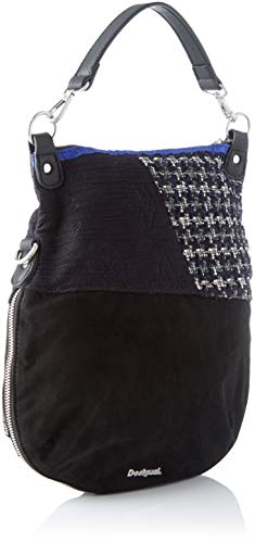 Desigual Bag Liberté Patch Folded, Bolso para Mujer, Negro (Negro), 35.5 x 3 x 31 cm (B x H x T)