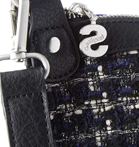 Desigual Bag Liberté Patch Folded, Bolso para Mujer, Negro (Negro), 35.5 x 3 x 31 cm (B x H x T)