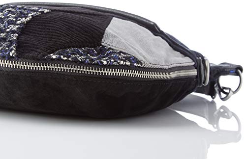 Desigual Bag Liberté Patch Folded, Bolso para Mujer, Negro (Negro), 35.5 x 3 x 31 cm (B x H x T)