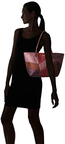 Desigual - Bols_ares Capri Zipper, Shoppers y bolsos de hombro Mujer, Rojo (Magenta), 13x28x30 cm (B x H T)