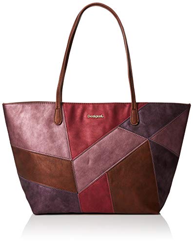 Desigual - Bols_ares Capri Zipper, Shoppers y bolsos de hombro Mujer, Rojo (Magenta), 13x28x30 cm (B x H T)