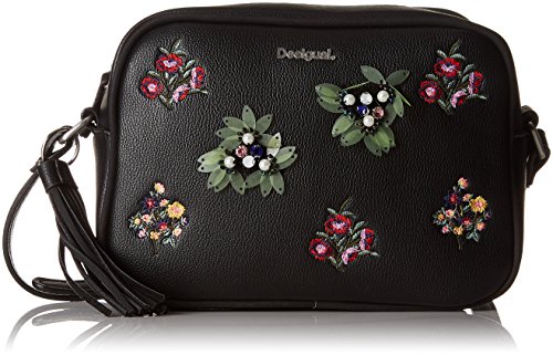 Desigual - Bols_bacardi Charlotte, Bolsos bandolera Mujer, Schwarz (Negro), 7x15x21 cm (B x H T)