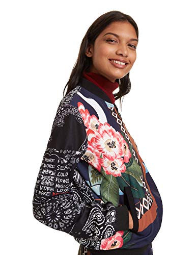 Desigual Coat Cassidy Abrigo, Azul (Navy 5000), 46 (Talla del Fabricante: 44) para Mujer