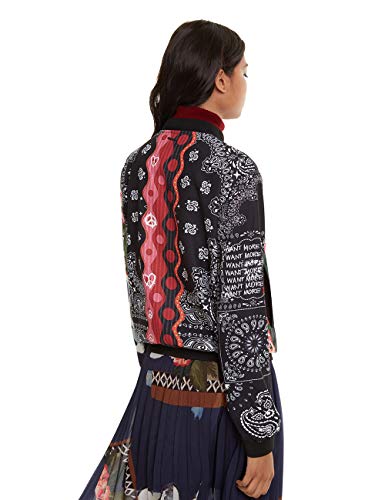 Desigual Coat Cassidy Abrigo, Azul (Navy 5000), 46 (Talla del Fabricante: 44) para Mujer