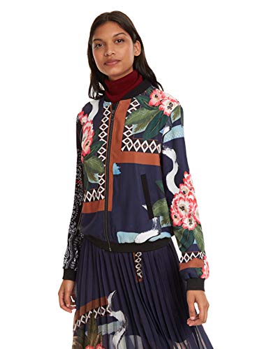 Desigual Coat Cassidy Abrigo, Azul (Navy 5000), 46 (Talla del Fabricante: 44) para Mujer