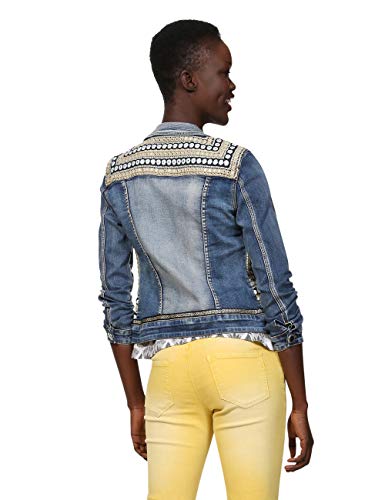 Desigual Jacket PARLERMO Woman Blue Chaqueta de Vaquero, Azul (Denim Medium Wash 5053), 42 para Mujer