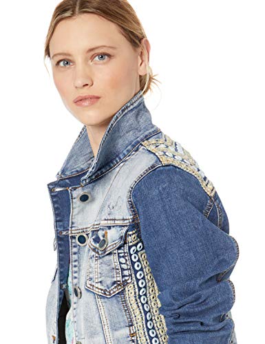 Desigual Jacket PARLERMO Woman Blue Chaqueta de Vaquero, Azul (Denim Medium Wash 5053), 42 para Mujer