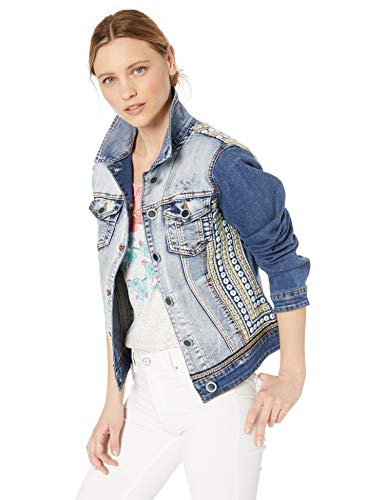 Desigual Jacket PARLERMO Woman Blue Chaqueta de Vaquero, Azul (Denim Medium Wash 5053), 42 para Mujer