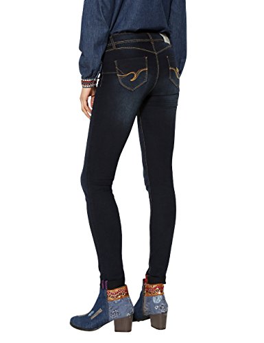 Desigual Second Skin Jeans Ajustados, Azul (Black Denim 5009), W26 para Mujer