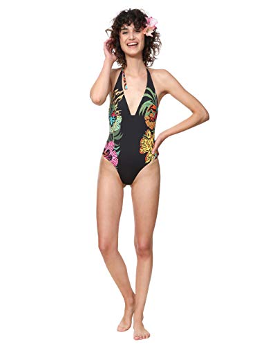 Desigual Swimwear One-Piece Sandy Woman Black Traje de baño de una Sola Pieza, Negro (Negro 2000), M para Mujer