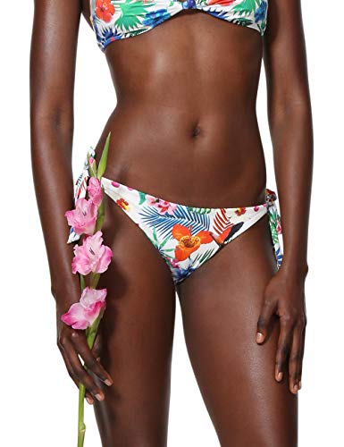 Desigual Tropical Leopard B - Braguita de bikini Mujer, Blanco 1000, Talla L