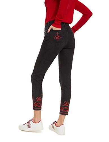 Desigual Trousers Calipso Vaqueros Slim, Azul (Denim Black Wash 5162), Keine Angabe (Talla del Fabricante: 24) para Mujer