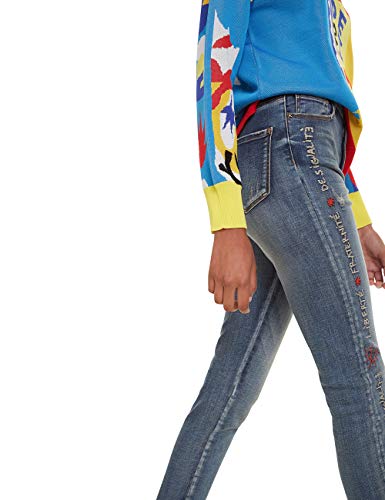 Desigual Trousers Fraternité Vaqueros Skinny, Azul (Denim Baby Blue 5034), Keine Angabe (Talla del Fabricante: 33) para Mujer