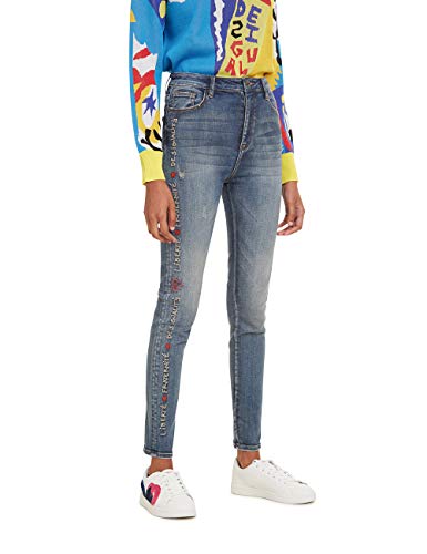 Desigual Trousers Fraternité Vaqueros Skinny, Azul (Denim Baby Blue 5034), Keine Angabe (Talla del Fabricante: 33) para Mujer