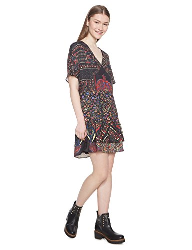 Desigual Vest_Gina Vestido, (Negro 2000), 40 (Talla del Fabricante: 38) para Mujer