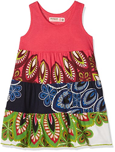 Desigual Vest_Kampala Vestido, Rosa (Fucsia 3002), 128 (Talla del Fabricante: 7/8) para Niñas
