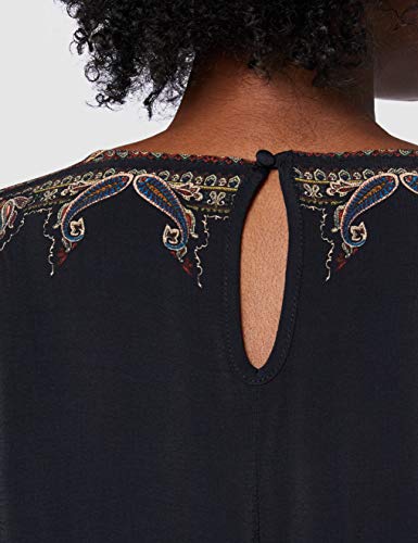 Desigual Vest_Praga Vestido Casual, Negro, L para Mujer