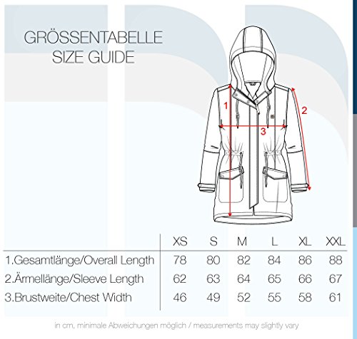 Desires Sakura Parka De Entretiempo Abrigo Chaqueta para Mujer con Capucha, tamaño:XS, Color:Black (9000)