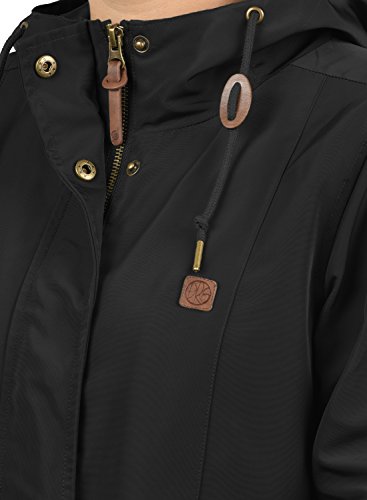 Desires Sakura Parka De Entretiempo Abrigo Chaqueta para Mujer con Capucha, tamaño:XS, Color:Black (9000)