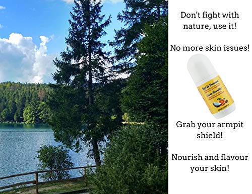 Desodorante Roll On Natural Con Aceite De Coco, Manteca De Cacao Y Aceite De Mandarina Para Hombres Y Mujeres. Sin Aluminio, Parabenos. Tamaño De Viaje, Líquido, Antitranspirante, 50 ml.