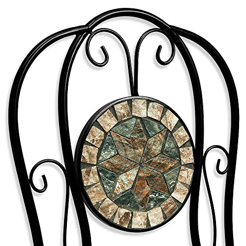 Deuba Set de 2 Sillas Mosaico »Malaga« Asiento de cerámica Plegables 36x45x94cm para balcón jardín terraza Patio