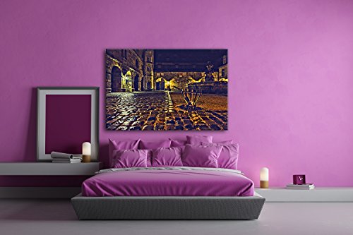 deyoli Innenhof una Burg Efecto: Zeichnung como Lienzo, diseño Enmarcado en Marco de Madera, impresión Digital Marco, no es un póster o Cartel, 100x70