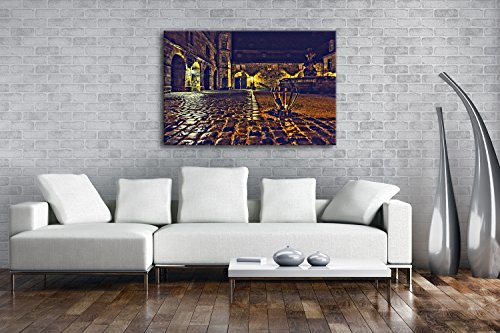 deyoli Innenhof una Burg Efecto: Zeichnung como Lienzo, diseño Enmarcado en Marco de Madera, impresión Digital Marco, no es un póster o Cartel, 100x70