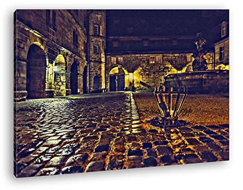 deyoli Innenhof una Burg Efecto: Zeichnung como Lienzo, diseño Enmarcado en Marco de Madera, impresión Digital Marco, no es un póster o Cartel, 100x70