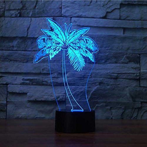 DFDLNL LED Palm Tree Modeling NightLight USB 3D Lámpara de Mesa Moda Dormitorio Luminaria Decoración Mesita de Noche Baby Sleep Light Fixture Regalos para niños