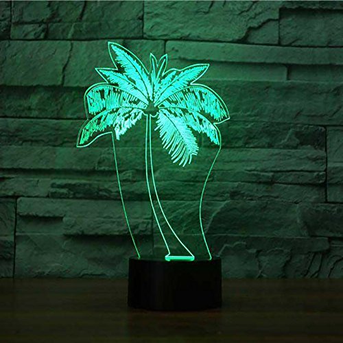 DFDLNL LED Palm Tree Modeling NightLight USB 3D Lámpara de Mesa Moda Dormitorio Luminaria Decoración Mesita de Noche Baby Sleep Light Fixture Regalos para niños